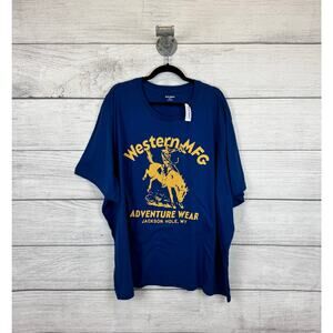 Old Navy Men's Blue & Yellow Soft-Washed Western Short Sleeve Tee Size XXXXL
